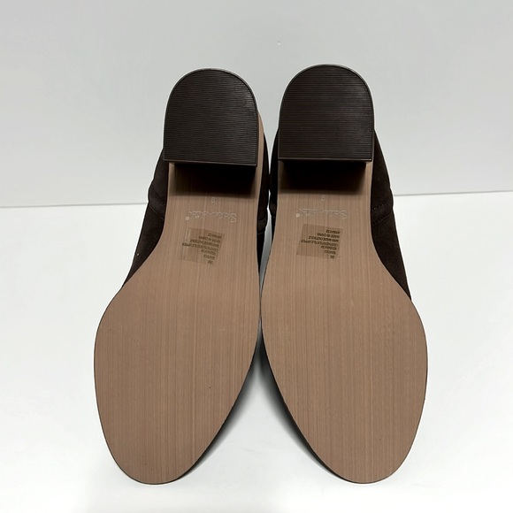 SPLENDID Women’s Marika Stacked Block Heel Chocolate Leather Suede Boots Size 9 - Picture 4 of 6